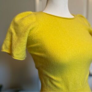 Maeve by Anthropology Yellow Cashmere Sleeve Top